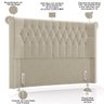 Cabeceira Cama Box Queen 160cm Estofada Meora P05 Veludo Bege - Lyam Decor - 4
