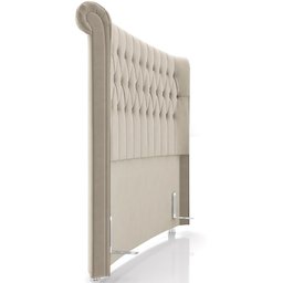 Cabeceira Cama Box Queen 160cm Estofada Meora P05 Veludo Bege - Lyam Decor - 7