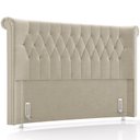 Ver imagem 1 de Cabeceira Cama Box Queen 160cm Estofada Meora P05 Veludo Bege - Lyam Decor