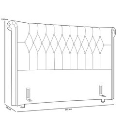 Cabeceira Cama Box Queen 160cm Estofada Meora P05 Veludo Bege - Lyam Decor - 5