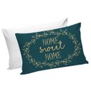 Ver imagem 1 de Capa de Almofada Decorativa Retangular Doce Lar Verde 50x30cm C/zíper
