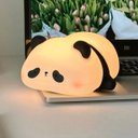 Ver imagem 1 de Luminária Abajur Panda Silicone Infantil Touch Luz de Toque