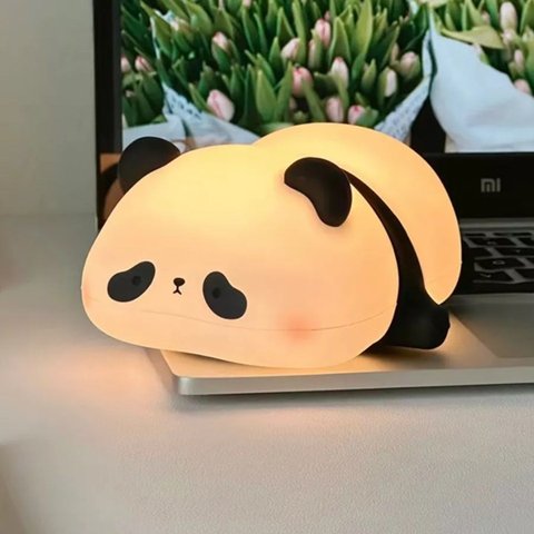 Luminária Abajur Panda Silicone Infantil Touch Luz de Toque