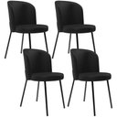 Ver imagem 1 de Kit 4 Cadeiras Sala de Jantar Estofada Gavi L02 Couríssimo Preto - Lyam Decor