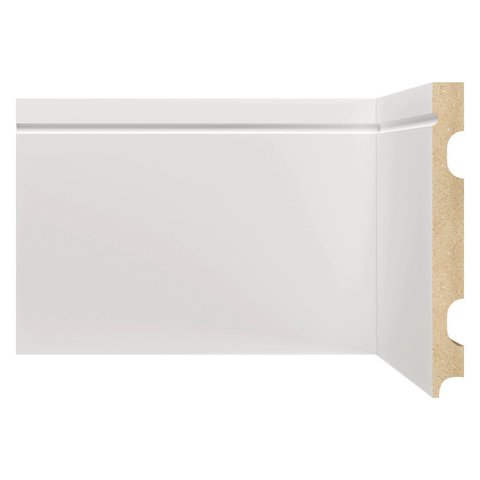 Kit Rodapé de MDF 15CMX15MMX2,40m 5 Barras com Friso 1503 Branco Moldufama