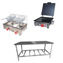 Ver imagem 1 de Kit Lanchonete Mesa de Manipulação 190x70cm + Fritadeira a Gás 2 Cuba + Chapa a Gás 30cm