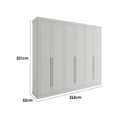 Ver imagem 3 de Guarda Roupa 6 Portas 6GAVS Capri Cedro/Salvia - Carraro
