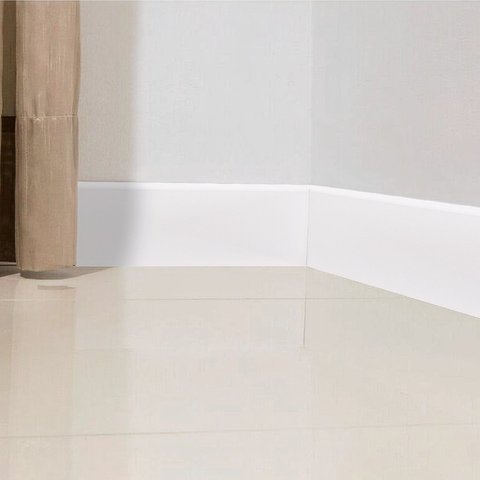 Kit Rodapé de MDF 10 Barras Frisada de 10CMX15MMX2,40m com 24m Lineares 1000 Branco Moldufama