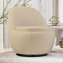 Ver imagem 2 de Poltrona Orgânica Living Memphis Base Giratória Linho Bege - Desk Design