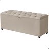 Recamier Baú Berlim Veludo Bege Solteiro 80cm Estofado Pés Pvc Preto - 1