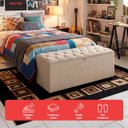 Ver imagem 4 de Recamier Baú Berlim Veludo Bege Solteiro 80cm Estofado Pés PVC Preto