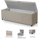 Ver imagem 4 de Recamier Baú Berlim Veludo Bege Solteiro 80cm Estofado Pés Pvc Preto