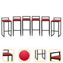 Ver imagem 1 de Kit 6 Banqueta Quadrada Preta para Balcão Ilha Cozinha Gourmet Bancada Piscina Bares Àrea de Lazer