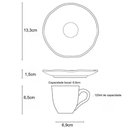 Ver imagem 3 de Jogo 6 Xícaras Café 120ml com Pires Preto Matte Cerâmica Org