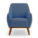 Ver imagem 3 de Poltrona Decorativa em Algodão Jeans com Base de Madeira Berenice- Larbelle
