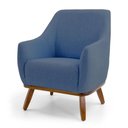 Ver imagem 2 de Poltrona Decorativa em Algodão Jeans com Base de Madeira Berenice- Larbelle