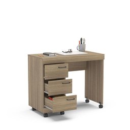 Mesa Osaka 3 Gavetas Politorno Castanho - 2