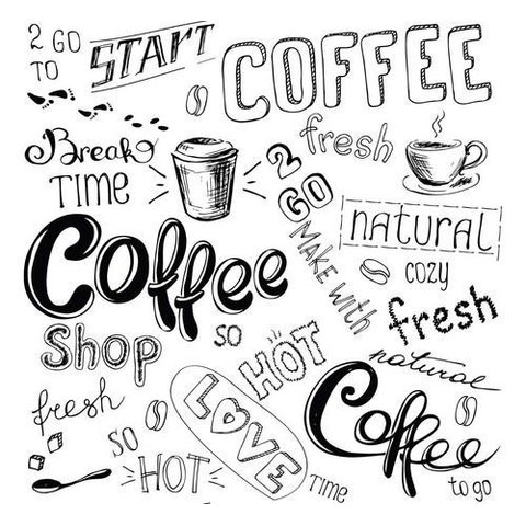 Papel de Parede Cantinho do Café Coffee Branco - 1,50x0,50m
