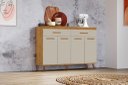Ver imagem 2 de Armário / Balcão de Cozinha Le 4 Portas + 2 Gavetas Cor Ipê / Off White