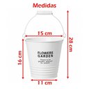 Ver imagem 3 de Vaso Balde Decorativo Cilíndrico Alumínio Jardim Planta Branco Kit 3PÇS