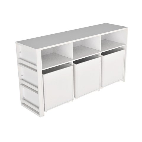 Organizador Infantil com Baús e Porta Livros Dione 100% Mdf Woodcore