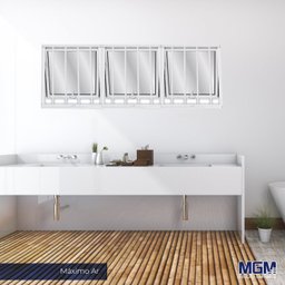 Janela de Alumínio Maxim-ar 50x50cm com Grade e Vidro Liso Soft Mgm Branco - 1 Janela de Alumínio Maxim-ar 50x50cm com Grade e Vidro Liso Soft Mgm Branco - 1