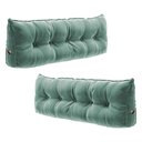 Ver imagem 1 de Kit 02 Almofadas para Cabeceira Encosto Apoio Lombar Spot 195cm com Porta Celular Veludo - Desk Desi