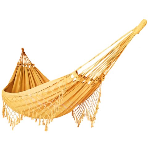 Rede de Dormir Casal Balanço de Algodão Reforçada 3,80m X 1,50m Varias Cores:amarelo