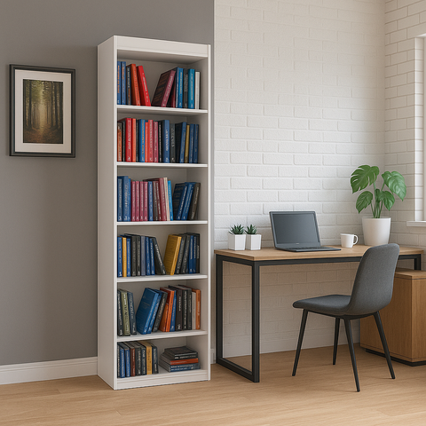 Livreiro Encanto Aberto para Quarto Sala de Leitura Moderna:branco
