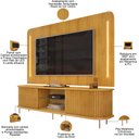 Ver imagem 3 de Rack para Sala Ripado com Painel para TV 75 pol Atlantis D05 Cedro - Lyam Decor