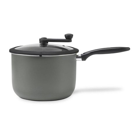 Pipoqueira Brinox Ceramic Life Pic Poc Ø22x15,5cm 5,5l Tampa com Vidro Temperado Cinza Camurça