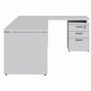 Ver imagem 5 de Mesa Escritório L 170cm X 70cm Gaveteiro 3 Gav. Pé Painel F5 Cor:cinza