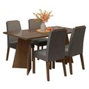Ver imagem 2 de Conjunto Sala de Jantar Tampo de Vidro 4 Cadeiras Rustic/silver Braga Madesa
