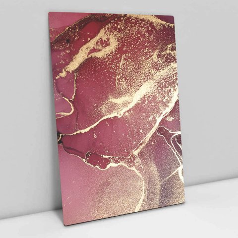 Quadro Decorativo em Canvas Abstrato Mármore Rosa Perolado TaColado Borda Infinita 60 x 40cm