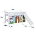 Ver imagem 5 de Cama Infantil Elevada com Escorregador Branco com Cortina Estampada Zoo