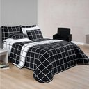 Ver imagem 1 de Cobre Leito Queen Austin Micropercal 200 Fios Dupla Face - 3 Peças Cor Xadrez Preto