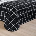 Ver imagem 2 de Cobre Leito Queen Austin Micropercal 200 Fios Dupla Face - 3 Peças Cor Xadrez Preto