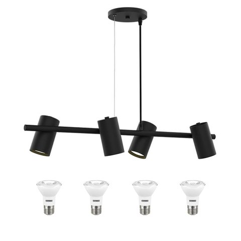 Luminária Pendente Taschibra Focus 4 Lâmpadas LED Dicroica 2700K, Amarela, 7 Watts, Autovolt
