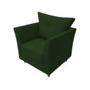 Ver imagem 3 de Kit Namoradeira + 2 Poltronas Decorativa Isis Suede Verde Pés Madeira Ms Decor