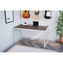 Ver imagem 1 de Escrivaninha Mesa Escritório 135x75 135cm Branco e Nogal