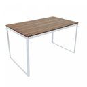 Ver imagem 2 de Escrivaninha Mesa Escritório 135x75 135cm Branco e Nogal
