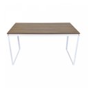 Ver imagem 4 de Escrivaninha Mesa Escritório 135x75 135cm Branco e Nogal