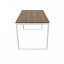 Ver imagem 5 de Escrivaninha Mesa Escritório 135x75 135cm Branco e Nogal