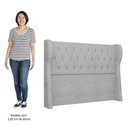 Ver imagem 5 de Cabeceira Casal Queen Cama Box 160cm Malva I02 Bouclê Cinza - Mpozenato