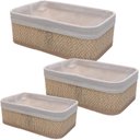Ver imagem 2 de Conjunto 3 Cestas Retangulares em Bambu com Forro em Tecido Cozy - Lyor