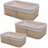 Conjunto 3 Cestas Retangulares em Bambu com Forro em Tecido Cozy - Lyor - 2