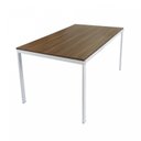 Ver imagem 1 de Mesa de Jantar 160cm Industrial Branco/Nogal