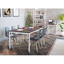 Ver imagem 2 de Mesa de Jantar 160cm Industrial Branco/Nogal