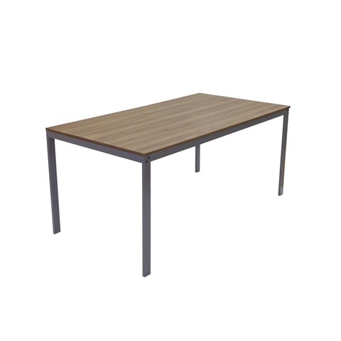 Mesa de Jantar 160cm Industrial Cinza/Grafite/Nogal