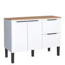 Ver imagem 1 de Balcão Buffet Cozinha com Tampo 114x85x51cm Cisne 120 Cozimax Branco/jequitiba